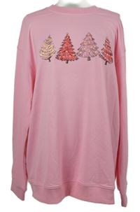 Dámská růžová mikina se stromky 