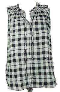 Dámská šedo-černá kostkovaná halenka TU 