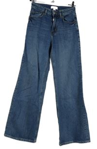 Dámske modré baggy rifle H&M