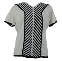 Dámské bílo-černé pruhované pletené tričko 