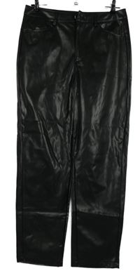 Dámské černé koženkové kalhoty Shein 