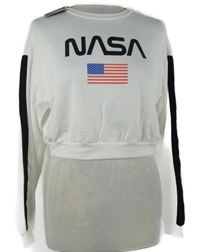 Nové - Dámska biela crop mikina s logom Zaful