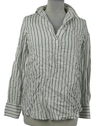 Dámska bielo-sivá pruhovaná blúzka Zara