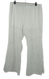 Dámské bílé krajkové volné kalhoty Shein 