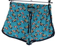 Dámske modro-tmavomodré teplákové kraťasy s potlačou George