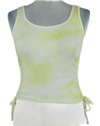 Dámský citrónovo-bílý batikovaný žebrovaný crop top se stahováním Hollister 