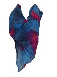Dámský modro-růžový batikovaný šátek