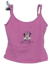 Dámsky ružový crop top s Minnie Disney + George