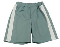 Kaki-biele športové kraťasy Shein
