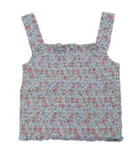 Modrý žabičkový crop top s kvietkami George
