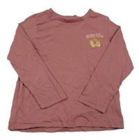 Vínové tričko s kvietkom a nápisom Studio