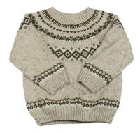 Béžový svetr se vzorem Matalan