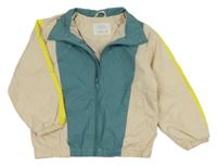 Modro-béžová šušťáková jarná bunda s proužkem Zara