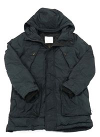 Antracitový šusťákový zimní kabát s kapucí Zara