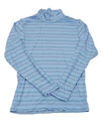 Světlemodré pruhované triko se stojáčkem