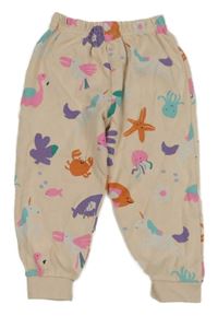 Světlerůžové tepláky se zvířátky 