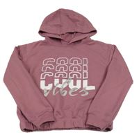 Vínová crop mikina s nápisom a kapucňou Y.F.K.