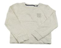 Bielo-béžová melírovaná mikina s nápisom