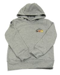 Sivá mikina s potlačou a kapucňou