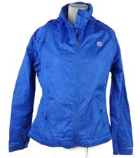 Dámská modrá vzorovaná šusťáková sportovní bunda/vesta s rolákom