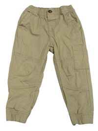 Béžové plátenné cuff nohavice s vreckom Primark