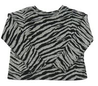 Černo-šedé vzorované úpletové triko Tu