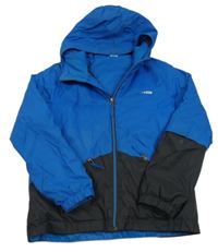 Modro-černá šusťáková zateplená funkční bunda s kapucí Wed´ze