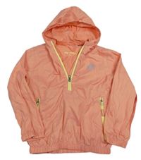 Lososová šušťáková nepromokavá vetrovka s kapucňou Pocopiano