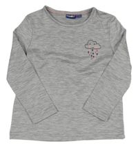 Sivé melírované thermo tričko s mrakem Lupilu