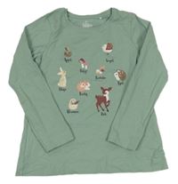 Zelené triko s obrázky Topolino