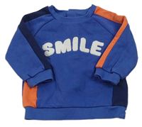 Modro-korálová mikina s nápisom M&S