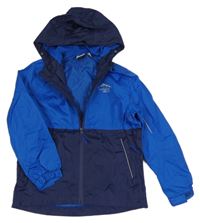 Modro-tmavomodrá šušťáková jarná funkčná bunda s kapucňou Crane