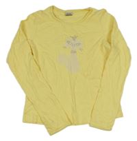 Žlté tričko s kočkou z kamínků Cherokee