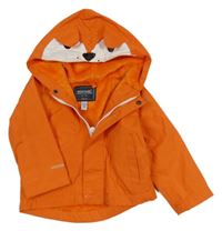Oranžová šusťáková jarní funkční bunda s liškou na kapuci Regatta