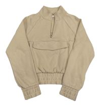 Béžová crop mikina s vreckom Next