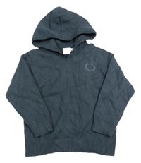 Tmavosivý sveter s nápisom a kapucňou Zara