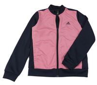 Tmavomodro-růžová sportovní propínací mikina Adidas