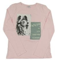 Svetloružové tričko s mačkou Page one young