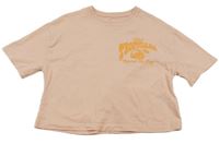 Světlerůžové tričko s nápisem a citrony M&S