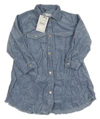 Nové - Modrošedé manšestrové propínací šaty Zara