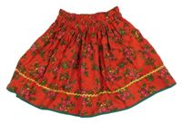 Červená kvetovaná sukňa