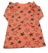 Korálové teplákové šaty s hviezdami a volánikmi F&F