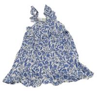 Nové - Bielo-modré kvetované šaty Primark