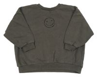 Tmavosivá overisize mikina so smajlíkom Next