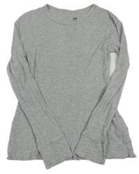 Sivé rebrované tričko H&M