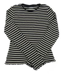 Černo-béžové pruhované triko Primark