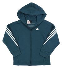 Petrolejová propínací mikina s kapucí Adidas
