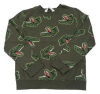 Khaki mikina s dinosaurami H&M