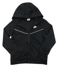 Černá sportovní funkční propínací mikina s logem a kapucí Nike
