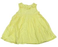 Žlté plátenné šaty s kvietkami Topolino